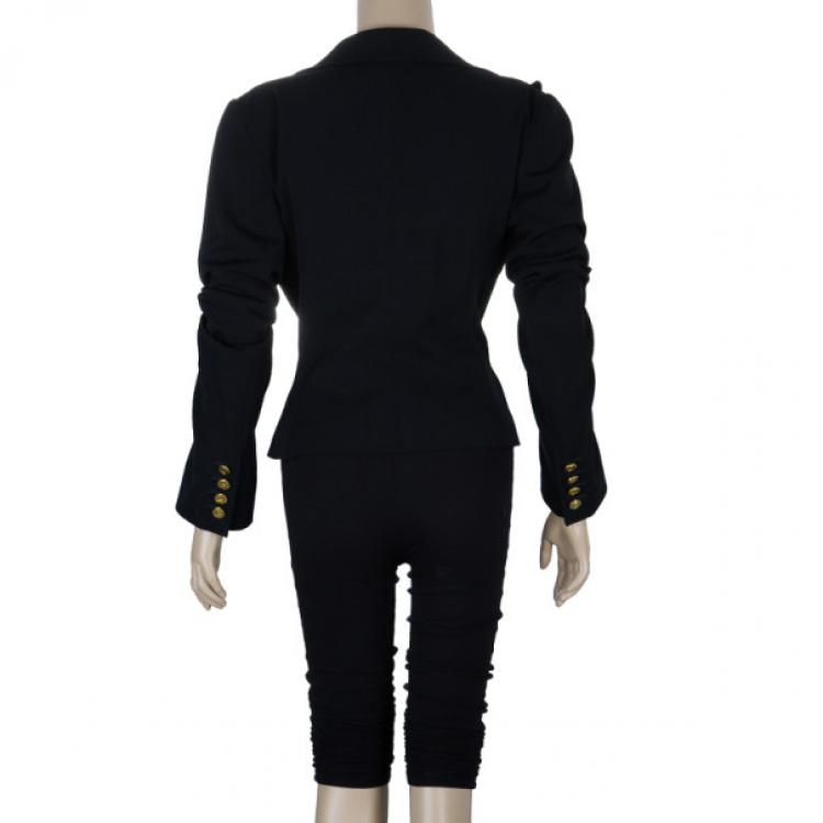 Pre Owned Dolce and Gabbana Black Blazer With Lace Insert S