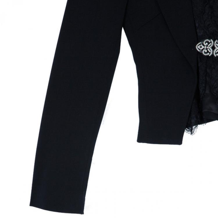 Pre Owned Dolce and Gabbana Black Blazer With Lace Insert S