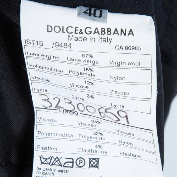 Pre Owned Dolce and Gabbana Black Blazer With Lace Insert S