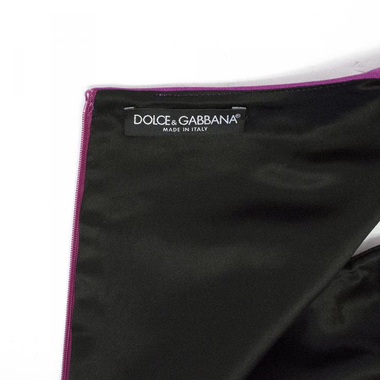Pre Owned Dolce & Gabbana Plum Sleeveless Wool Dress M