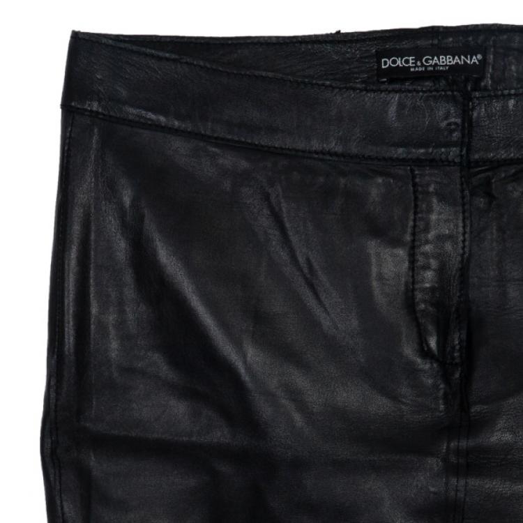 Pre Owned Dolce and Gabbana Leather Skirt M