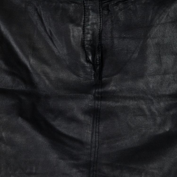 Pre Owned Dolce and Gabbana Leather Skirt M
