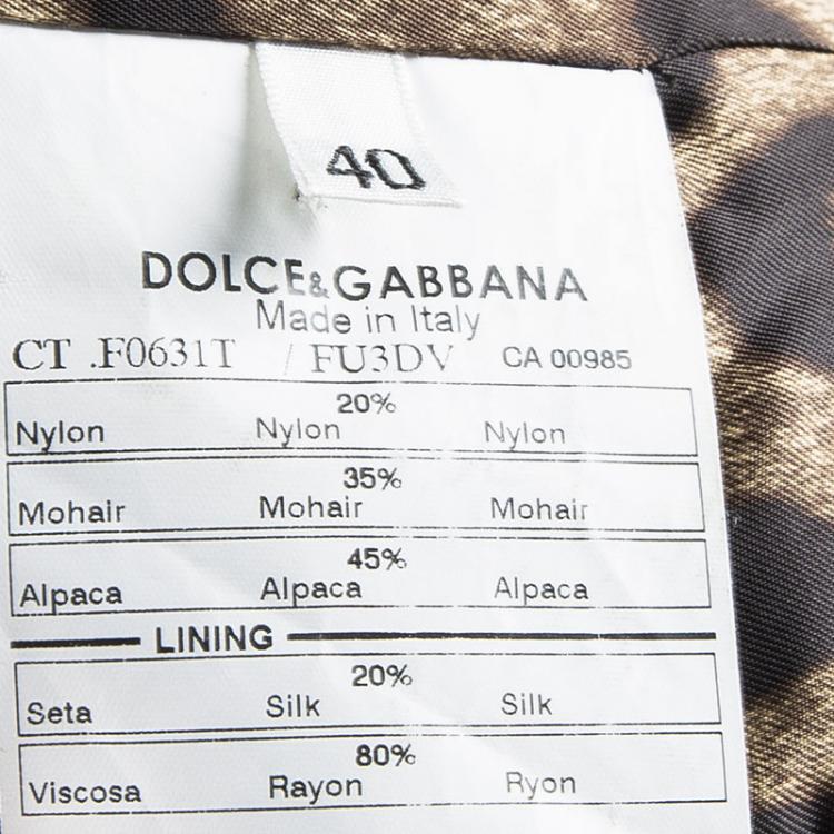 Pre Owned Dolce and Gabbana Beige Mohair Alpaca Blend Double Breasted Overcoat S
