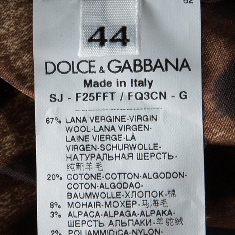 Pre Owned Dolce and Gabbana Multicolor Wool Herringbone Pattern Jacket M