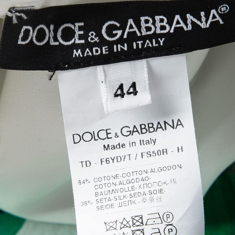 Pre Owned Dolce and Gabbana White Banana Leaf Print Kaftan M