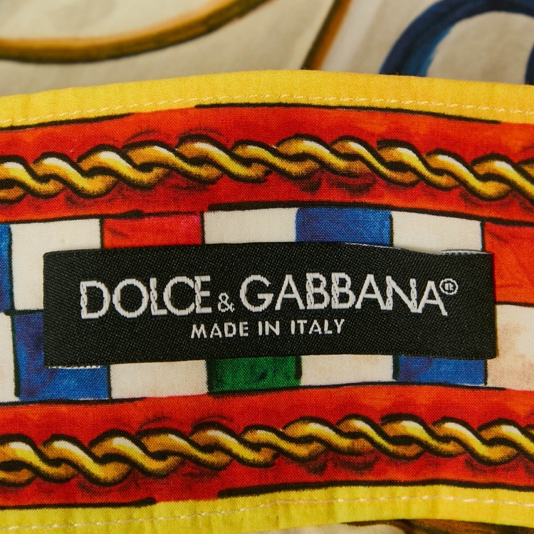 Pre Owned Dolce & Gabbana Multicolor Majolica Print Cotton Long Skirt S