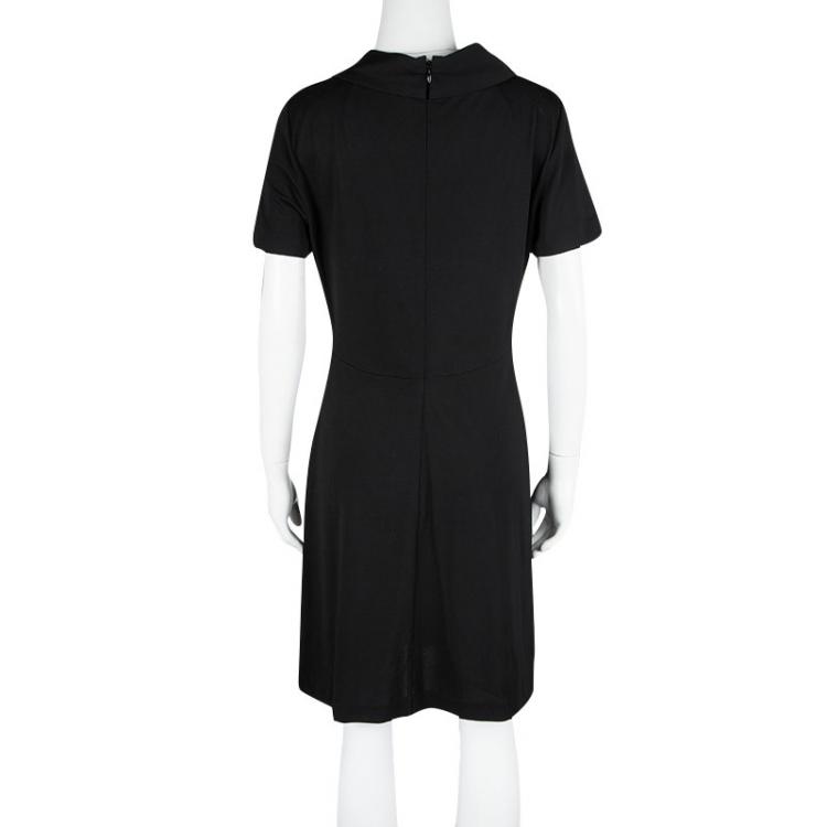 Pre Owned Dolce and Gabbana Black Knit Short Sleeve Dress L
