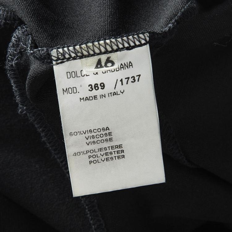 Pre Owned Dolce and Gabbana Black Knit Short Sleeve Dress L