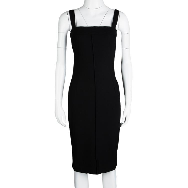 مملوكة مسبقًا Dolce and Gabbana Black Wool Sleeveless Dress S