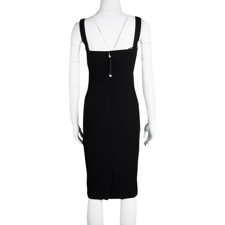 مملوكة مسبقًا Dolce and Gabbana Black Wool Sleeveless Dress S