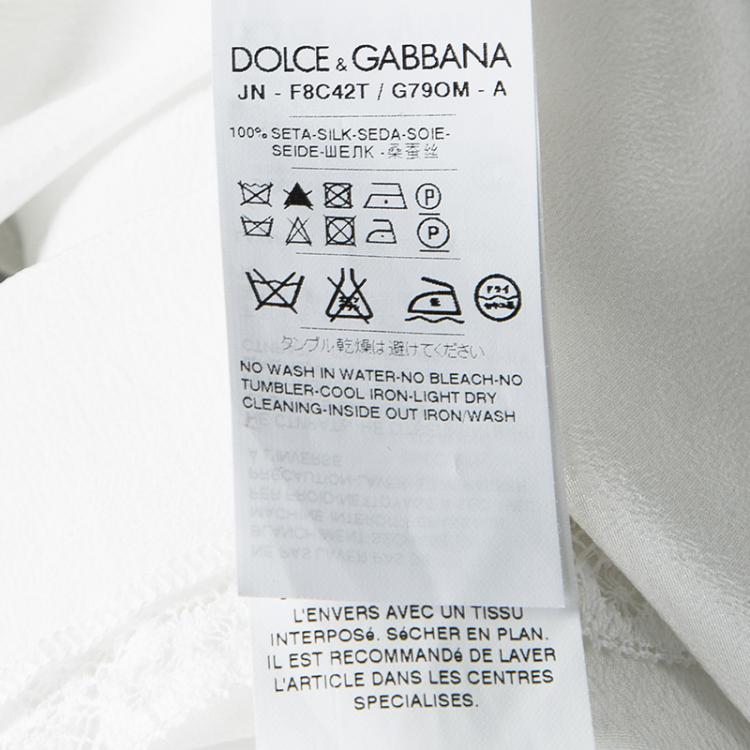 Pre Owned Dolce and Gabbana White Silk Lace Trim Sleeveless Top S