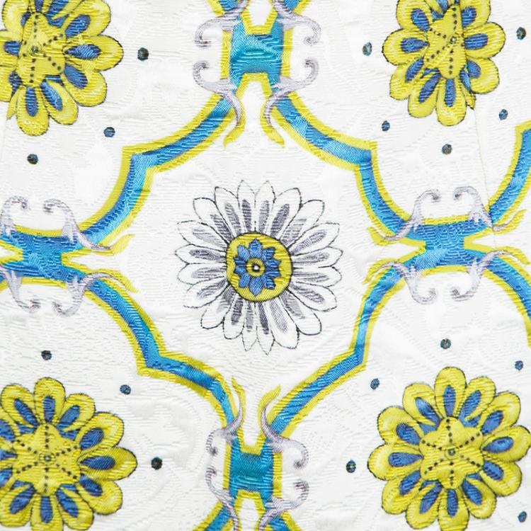 Pre Owned Dolce and Gabbana Multicolor Lemon Printed Embossed Jacquard Skirt M