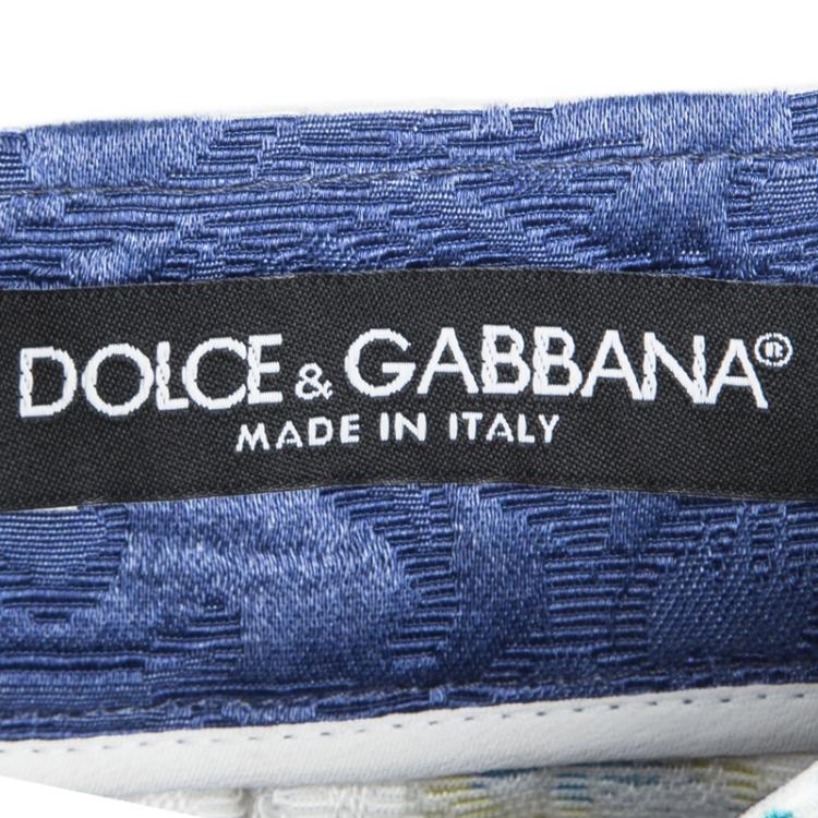 Pre Owned Dolce and Gabbana Multicolor Lemon Printed Embossed Jacquard Skirt M