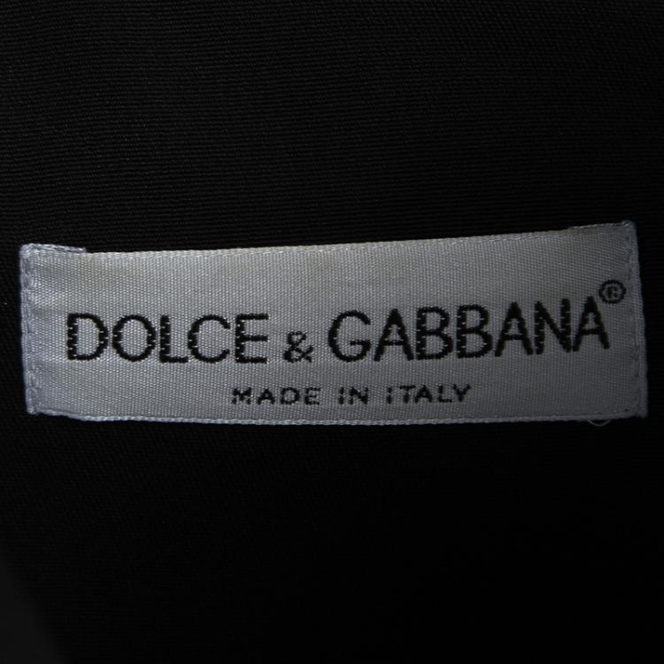 Pre Owned Dolce and Gabbana Black Double Breasted Blazer and Midi Skirt Set M