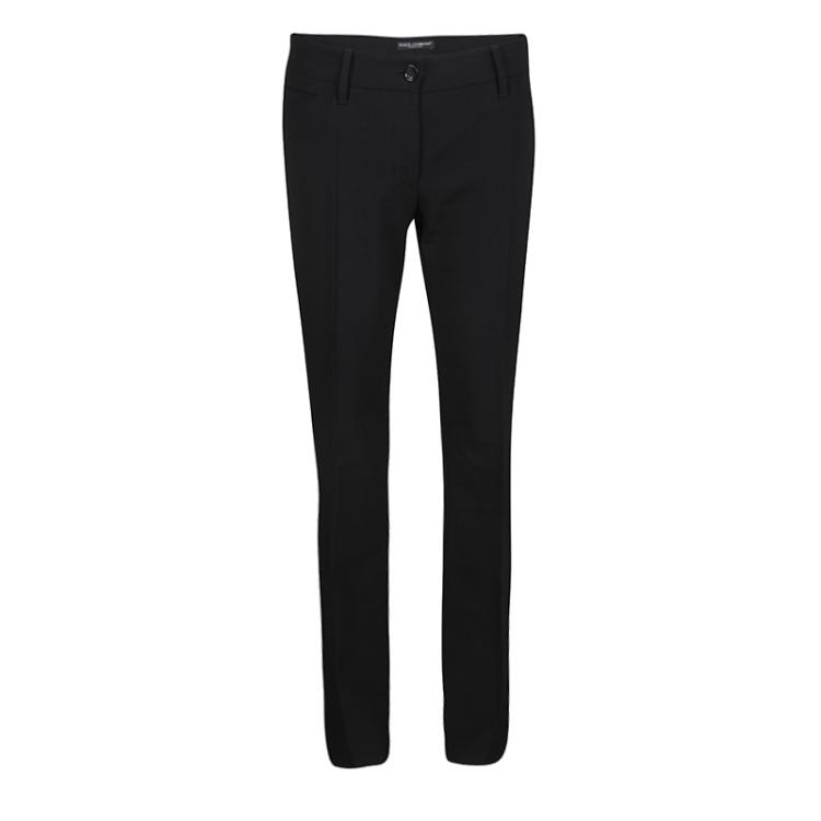 Pre Owned Dolce and Gabbana Black Wool Tailored Pant Suit M