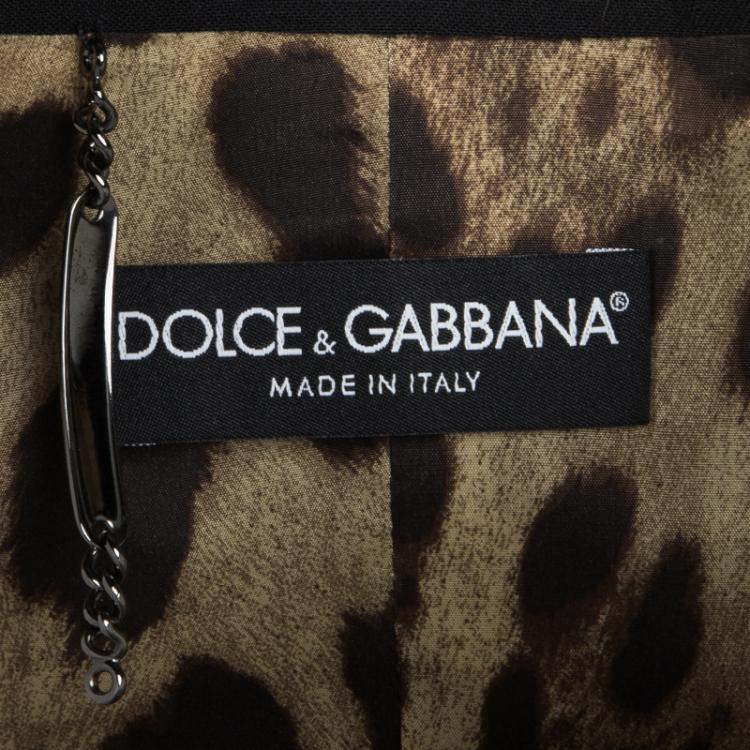 Pre Owned Dolce and Gabbana Black Wool Tailored Pant Suit M