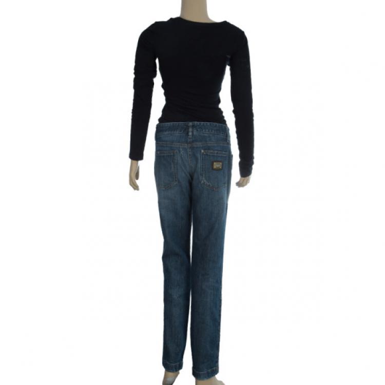 Pre Owned Dolce and Gabbana Low Rise Jeans M