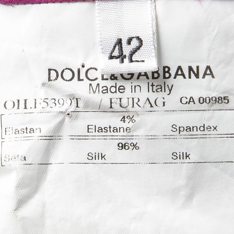 Pre Owned Dolce and Gabbana Pink Silk Long Sleeve Button Front Shirt M