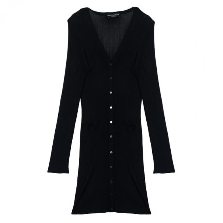 Pre Owned Dolce and Gabbana Black Knit Cardigan M