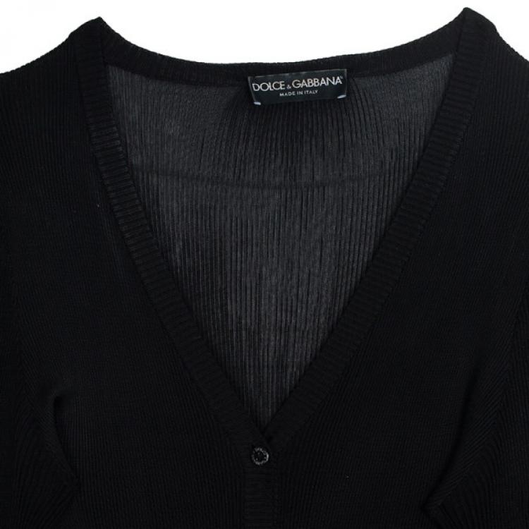 Pre Owned Dolce and Gabbana Black Knit Cardigan M