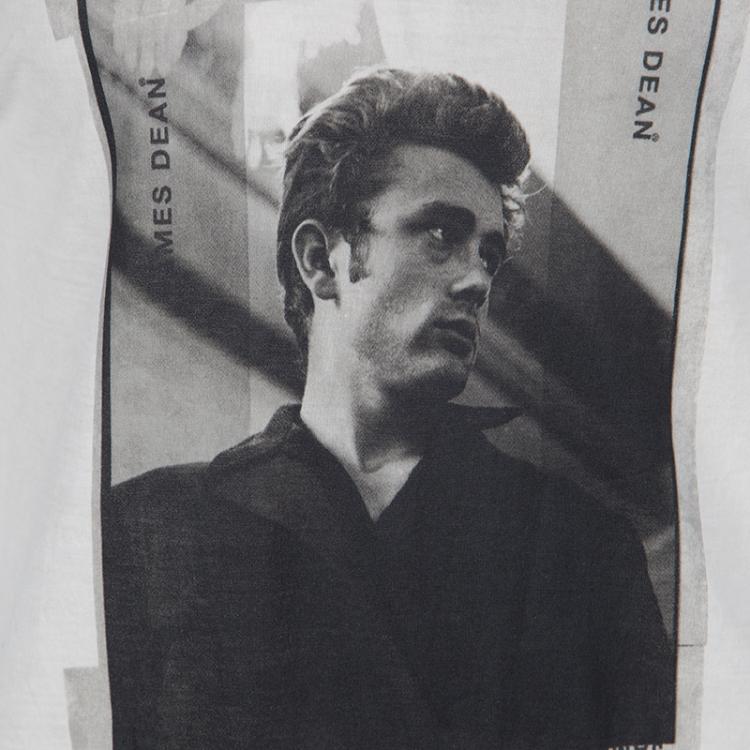 Pre Owned Dolce and Gabbana Grey James Dean Print Short Sleeve T-Shirt S