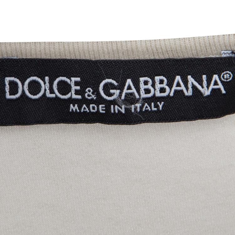 Pre Owned Dolce and Gabbana Grey James Dean Print Short Sleeve T-Shirt S