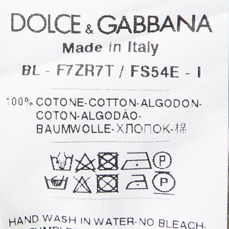 مملوكة مسبقًا Dolce and Gabbana White Ice Cream Print Off Shoulder Cotton Crop Top M