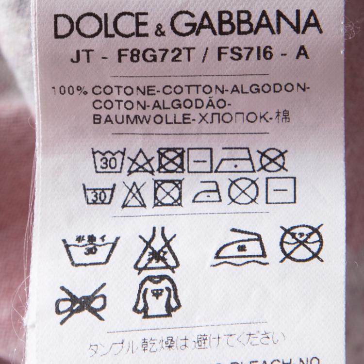 Pre Owned Dolce and Gabbana Red Sacred Heart Print T-Shirt S