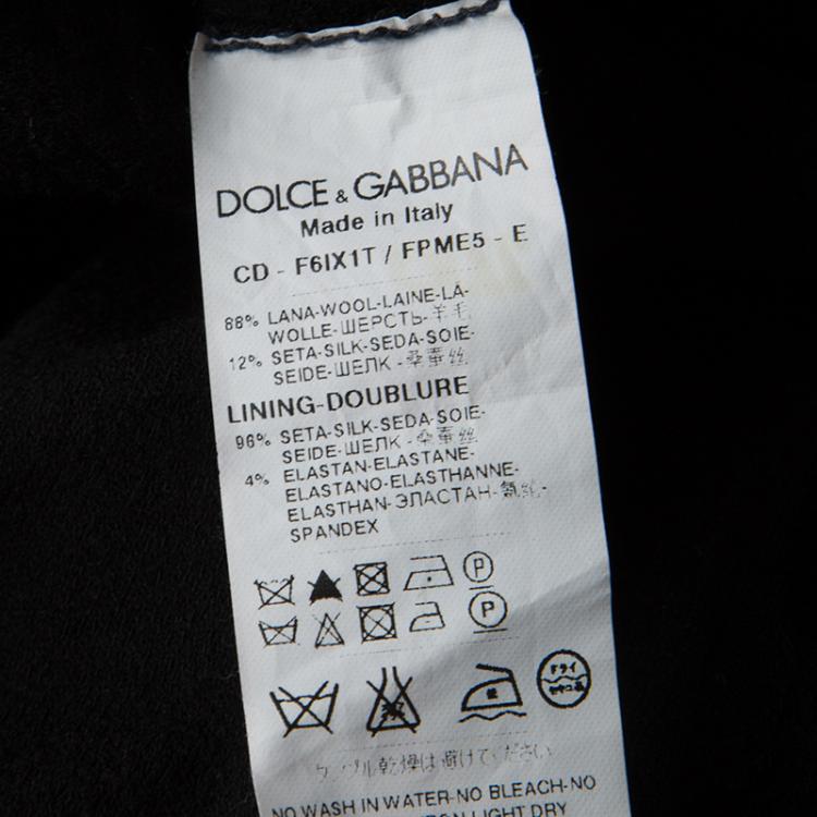 Pre Owned Dolce and Gabbana Black Wool Silk Embroidered Sequin Detail Cardigan M