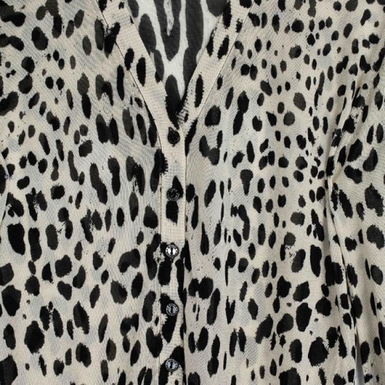 Pre Owned Dolce and Gabbana Animal Print Cardigan XL