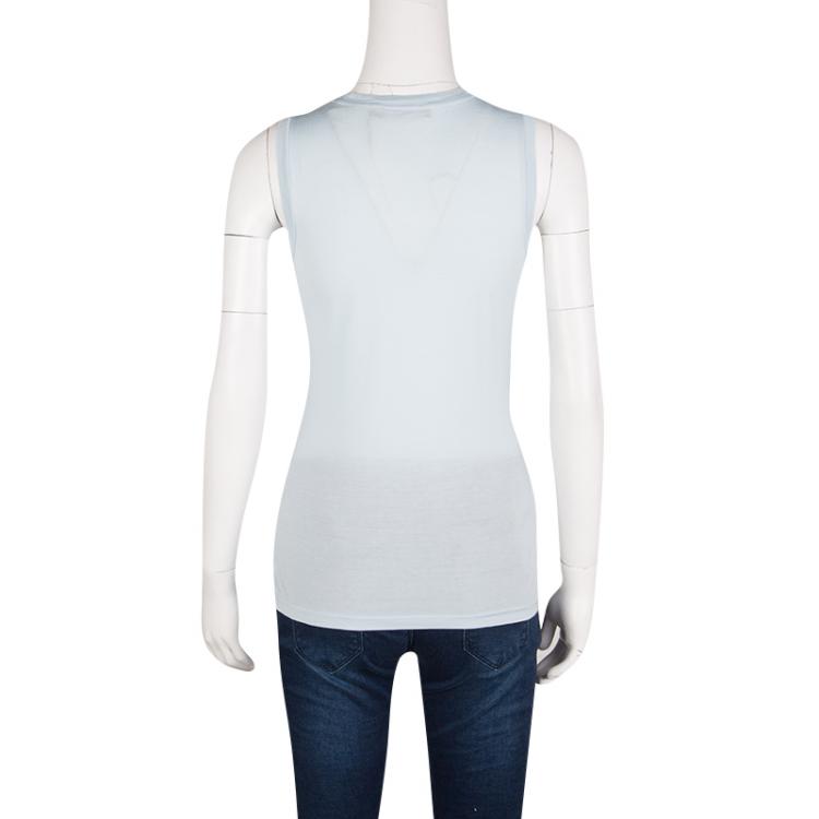 مملوكة مسبقًا Dolce and Gabbana Blue Marilyn Monroe Tank Top S
