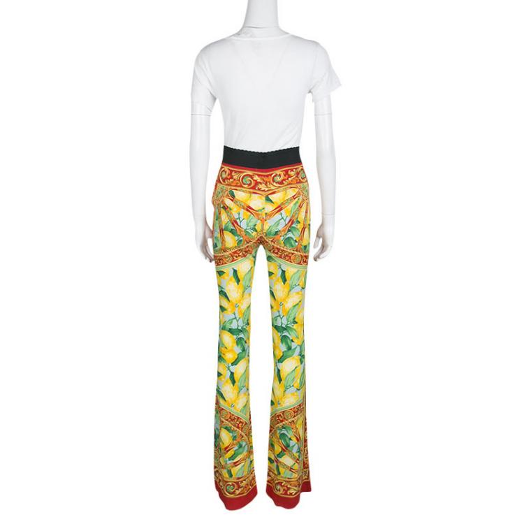 Pre Owned Dolce and Gabbana Multicolor Roman Lemon Printed Pants S