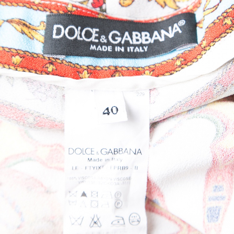 Pre Owned Dolce and Gabbana Multicolor Sicilian Print Pants S
