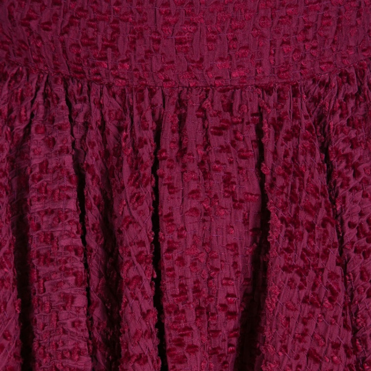 Pre Owned Dolce and Gabbana Red Fil Coupe Flared Skirt S