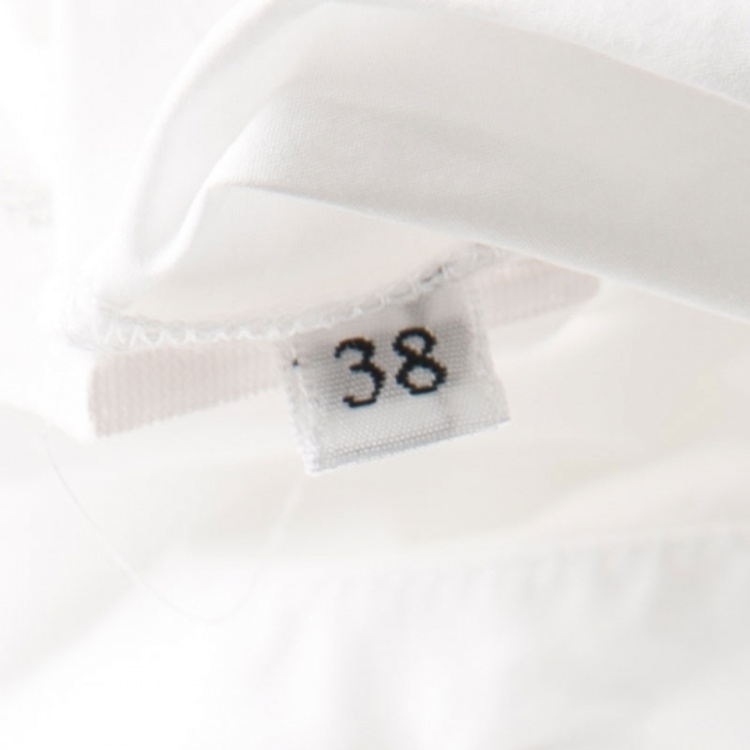 Pre Owned Dolce and Gabbana White Cotton Short Sleeve Button Front Shirt S