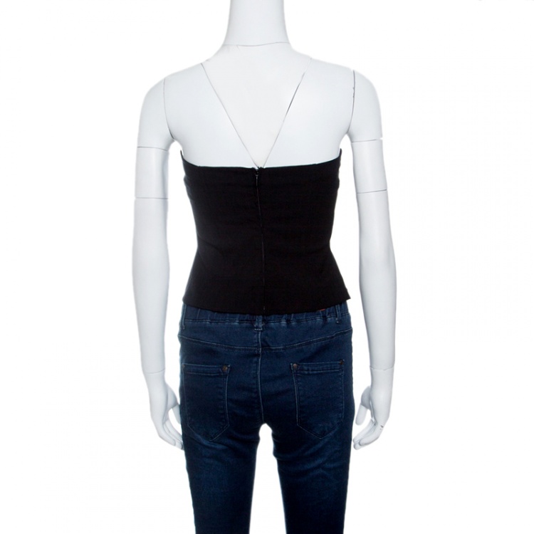 Pre Owned Dolce and Gabbana Black Knit Strapless Top M