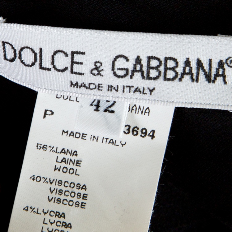 Pre Owned Dolce and Gabbana Black Knit Strapless Top M