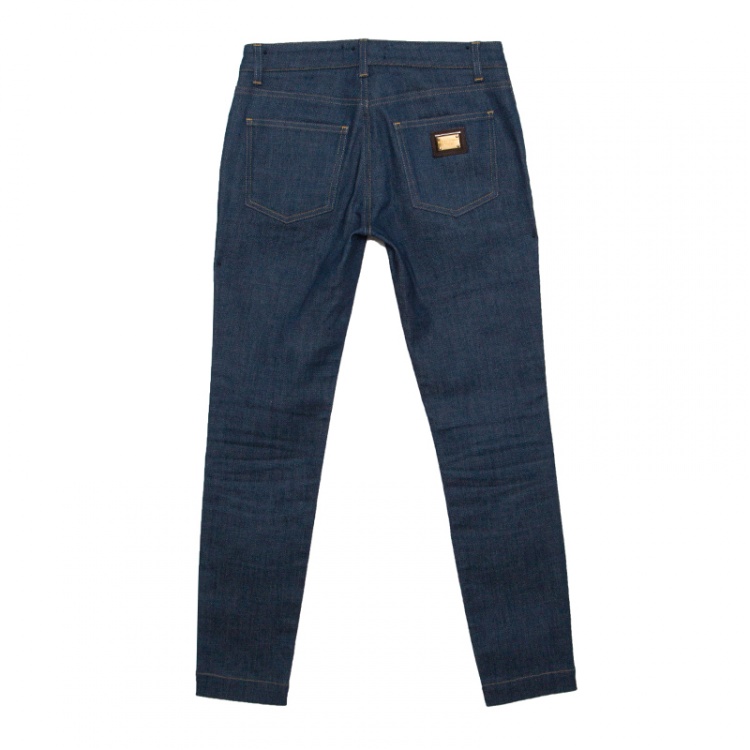 Pre Owned Dolce and Gabbana Blue Washed Denim Skinny Kate Jeans XS