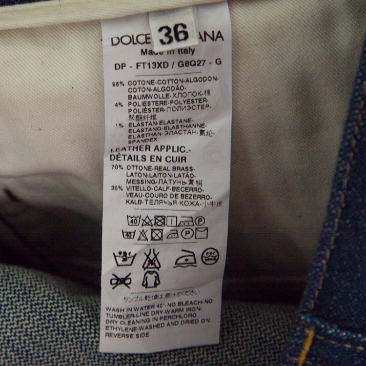 Pre Owned Dolce and Gabbana Blue Washed Denim Skinny Kate Jeans XS