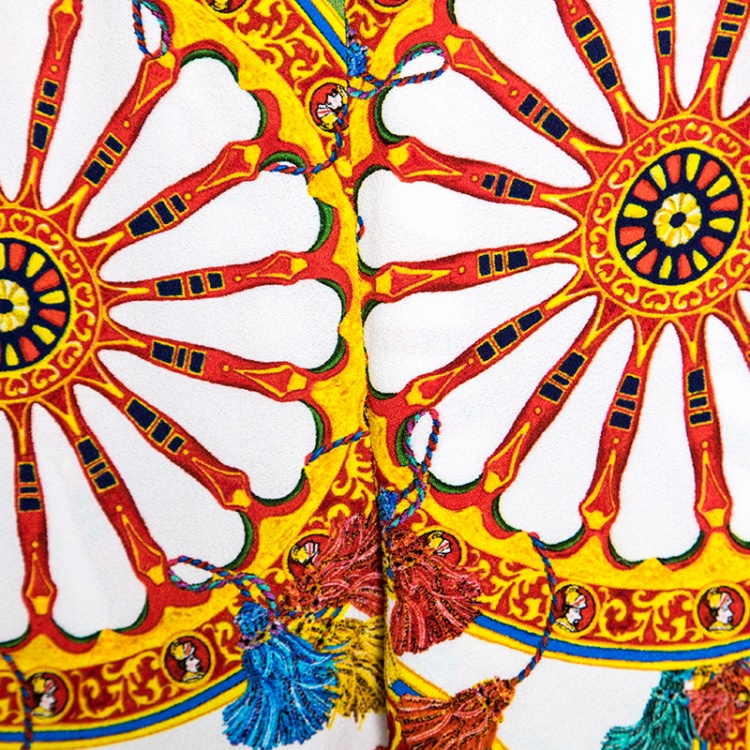 Pre Owned Dolce and Gabbana Multicolor Sicilian Print Pants S