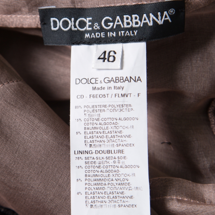 Pre Owned Dolce and Gabbana Black and Blush Pink Floral Scalloped Lace Belted Dress L