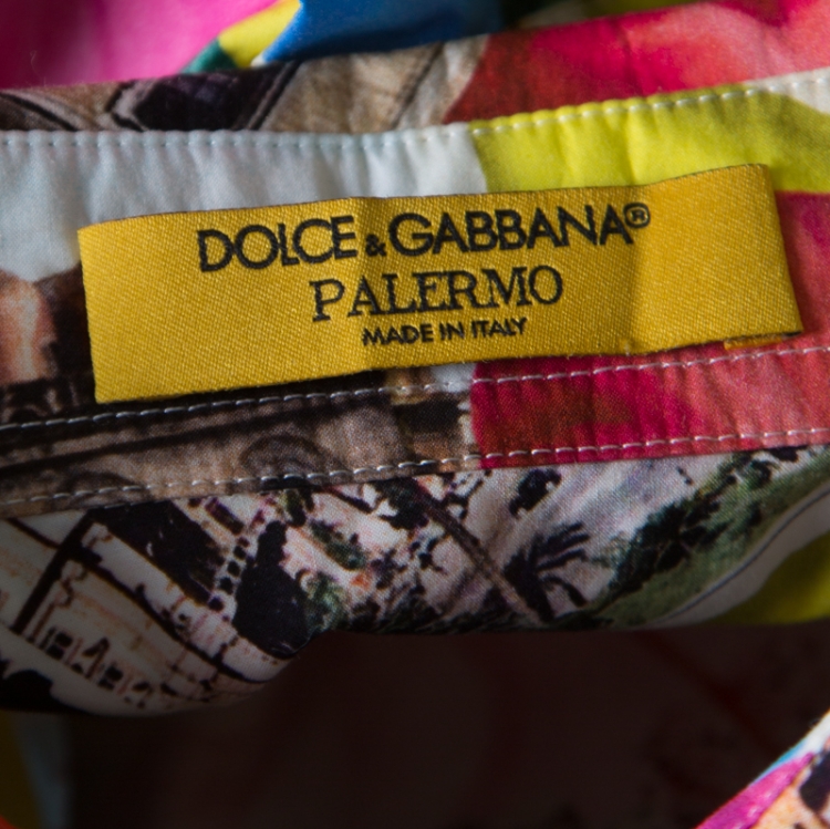 Pre Owned Dolce and Gabbana Saluti Da Palermo Printed Cotton Oversized Shirt M