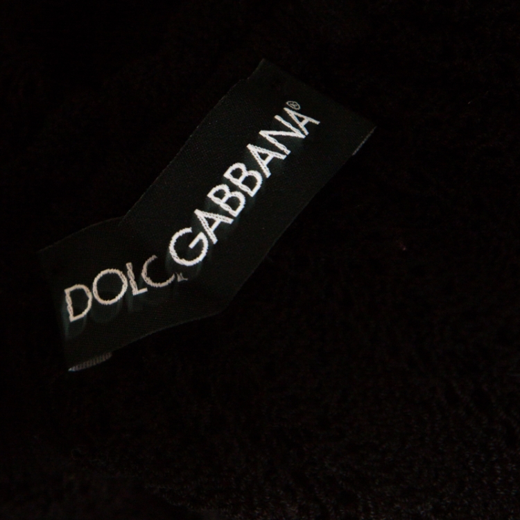 Pre Owned Dolce and Gabbana Black Crochet Knit Sheer Sleeveless Top S