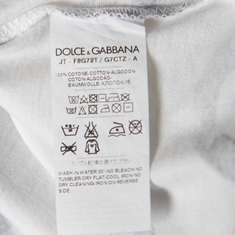 Pre Owned Dolce and Gabbana Monochrome Sphere Printed Cotton T-Shirt S