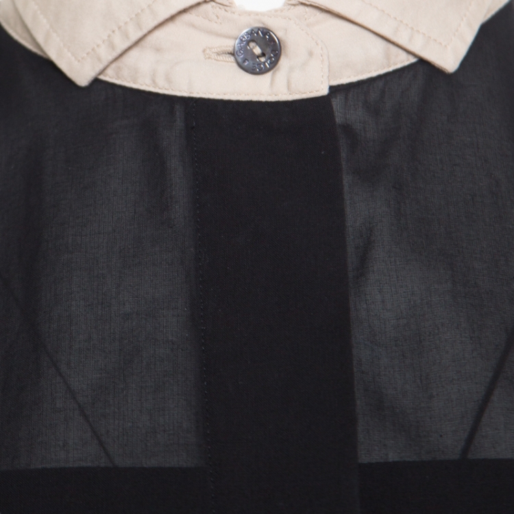 Pre Owned Dolce & Gabbana Black Contrast Collar Button Front Long Sleeve Shirt M