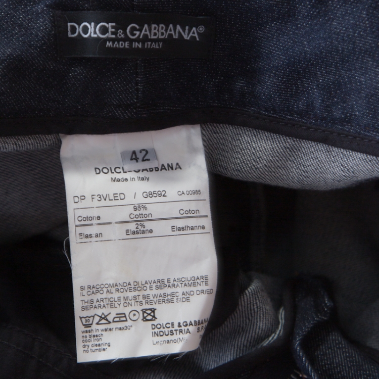 Pre Owned Dolce & Gabbana Indigo Dark Wash Straight Fit Denim Jeans M
