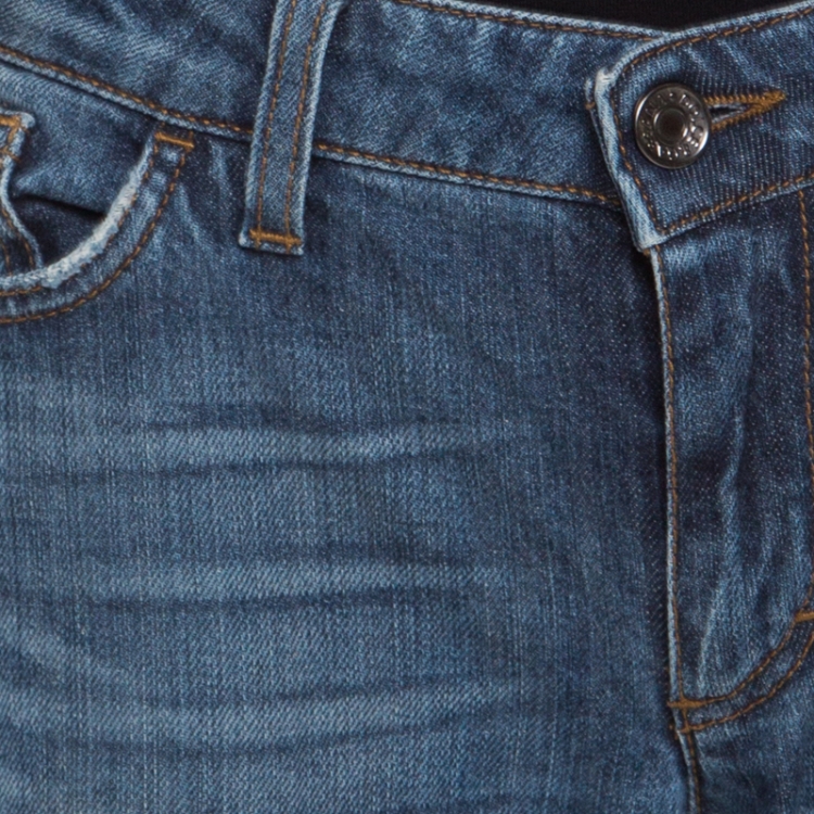 Pre Owned Dolce & Gabbana Indigo Faded Effect Denim Distressed Cute Fit Jeans M