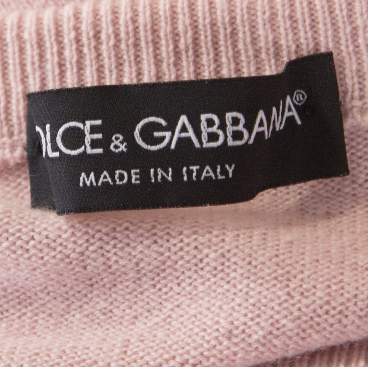 Pre Owned Dolce and Gabbana Pink Floral Printed Paneled Cashmere Sleeveless Sweater S