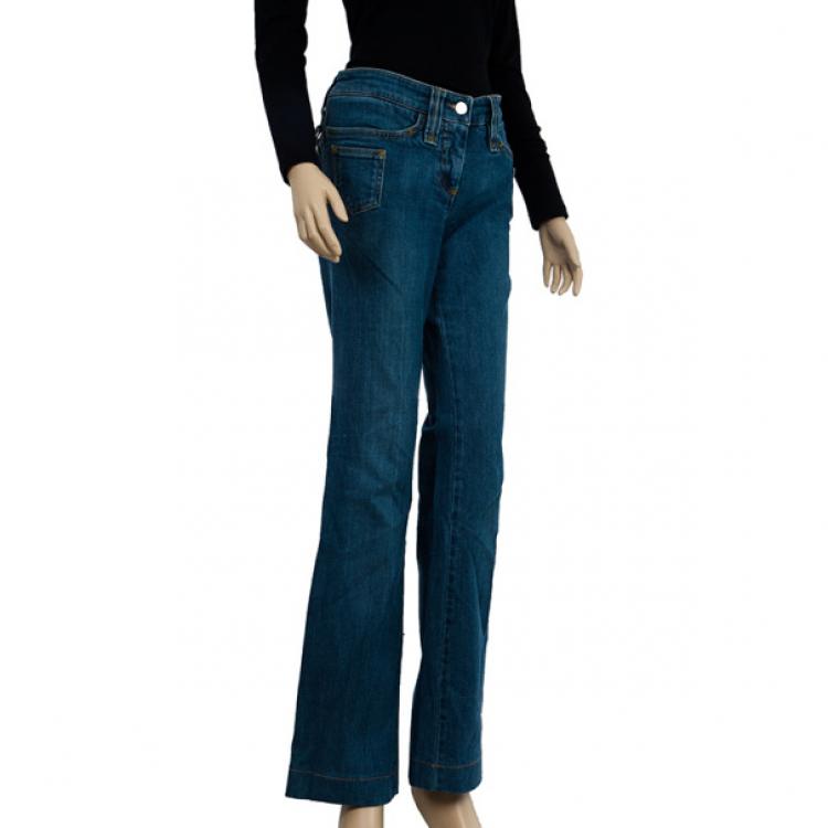 Pre Owned Dolce and Gabbana Buckle Pocket Denim Jeans S
