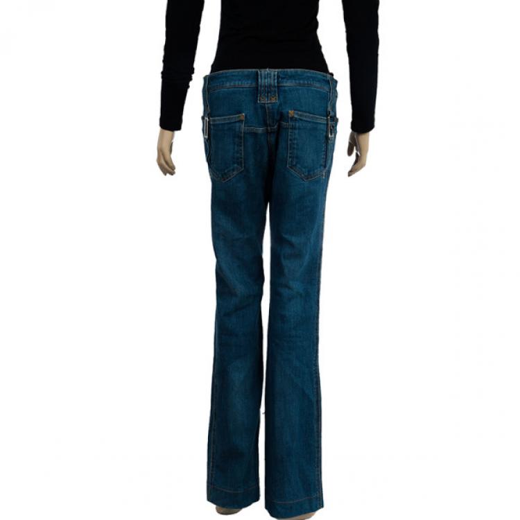 Pre Owned Dolce and Gabbana Buckle Pocket Denim Jeans S